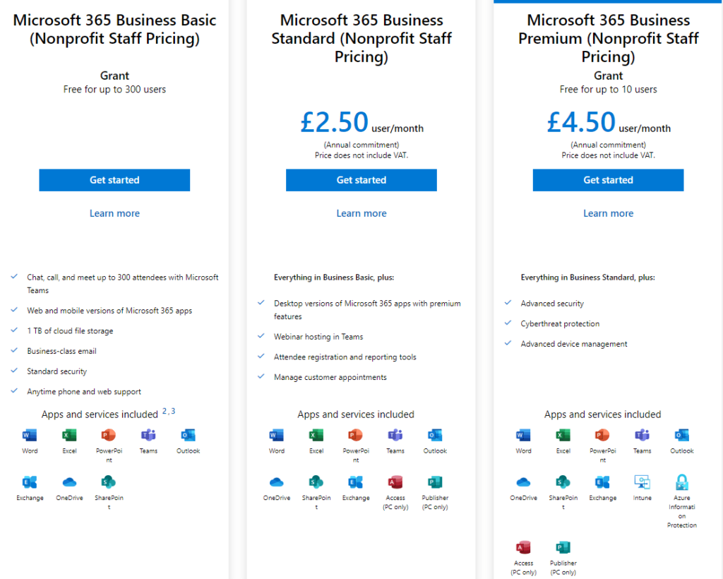 microsoft 365 nonprofit pricing