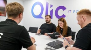 Qlic Staff having a meeting